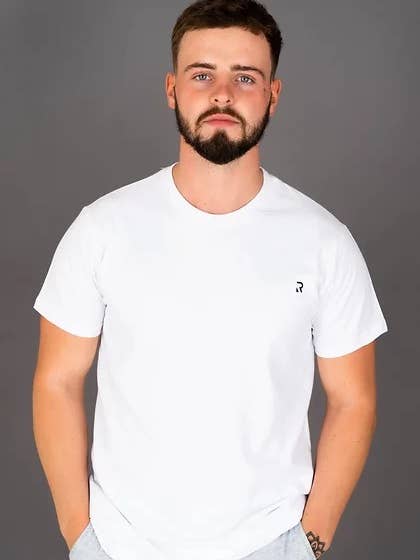 Camiseta branca minimalista por atacado de RIOT