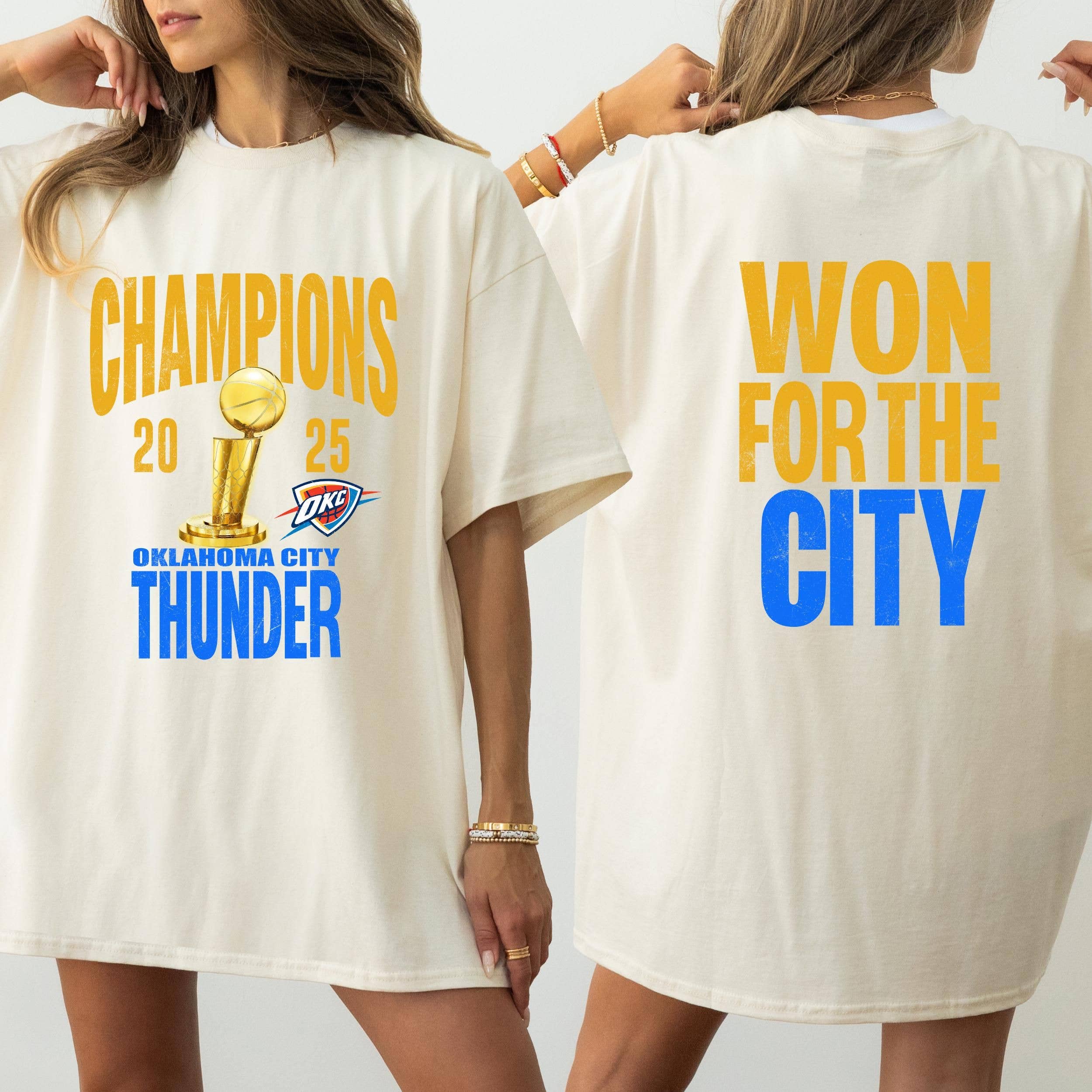 TheKingShirt - Wholesale Graphic Sweatshirt - Women's - OKC Thunder 2025 NBA Champions Vintage Tee1