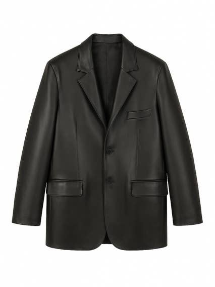 CASACO OVERSIZED EM PELE VERDADEIRA por atacado de Corium V
