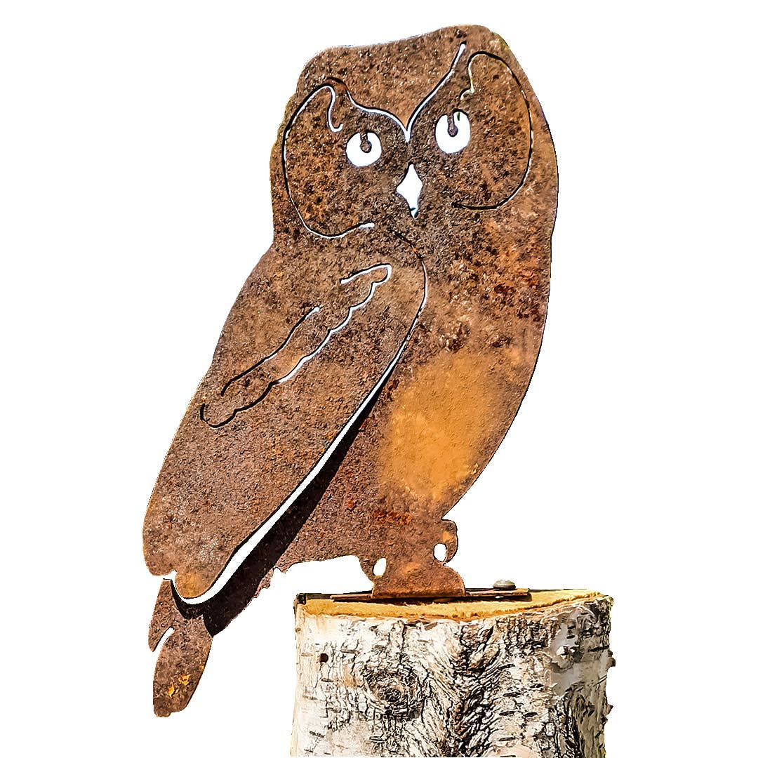 California Home & Garden - Vente Bibelots/décorations d'extérieur - Mtl Rust/Nat Snow Owl Petit jardin1