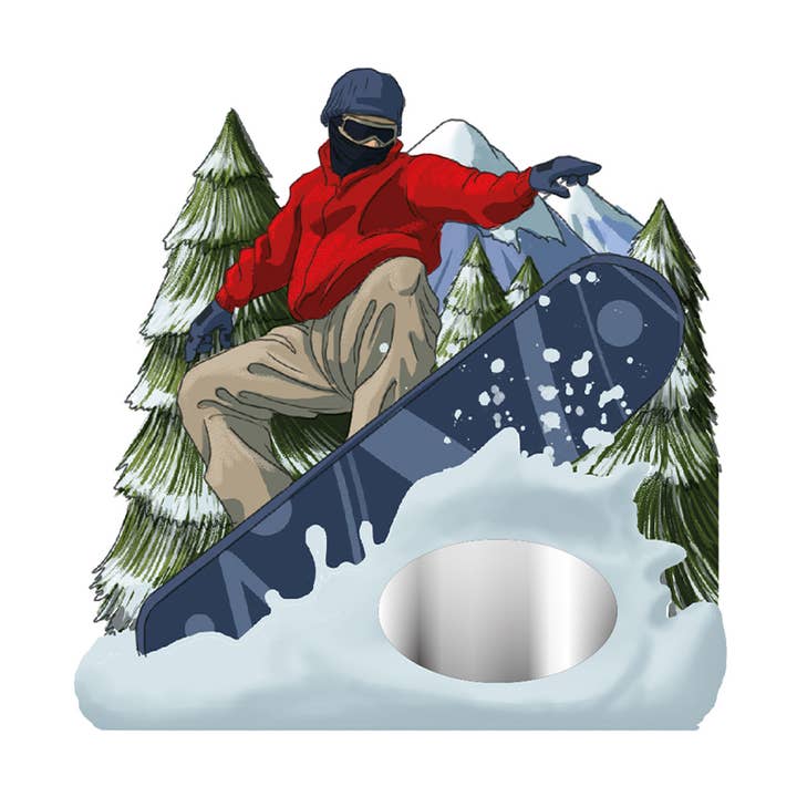 Aimant de snowboard pour sports d'hiver {Personnalisation requise} pour la vente par Animals Forever, Inc