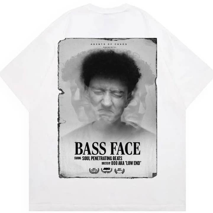 Bass Face – Volume I T-shirt Lourd pour la vente par Agents of Chaos