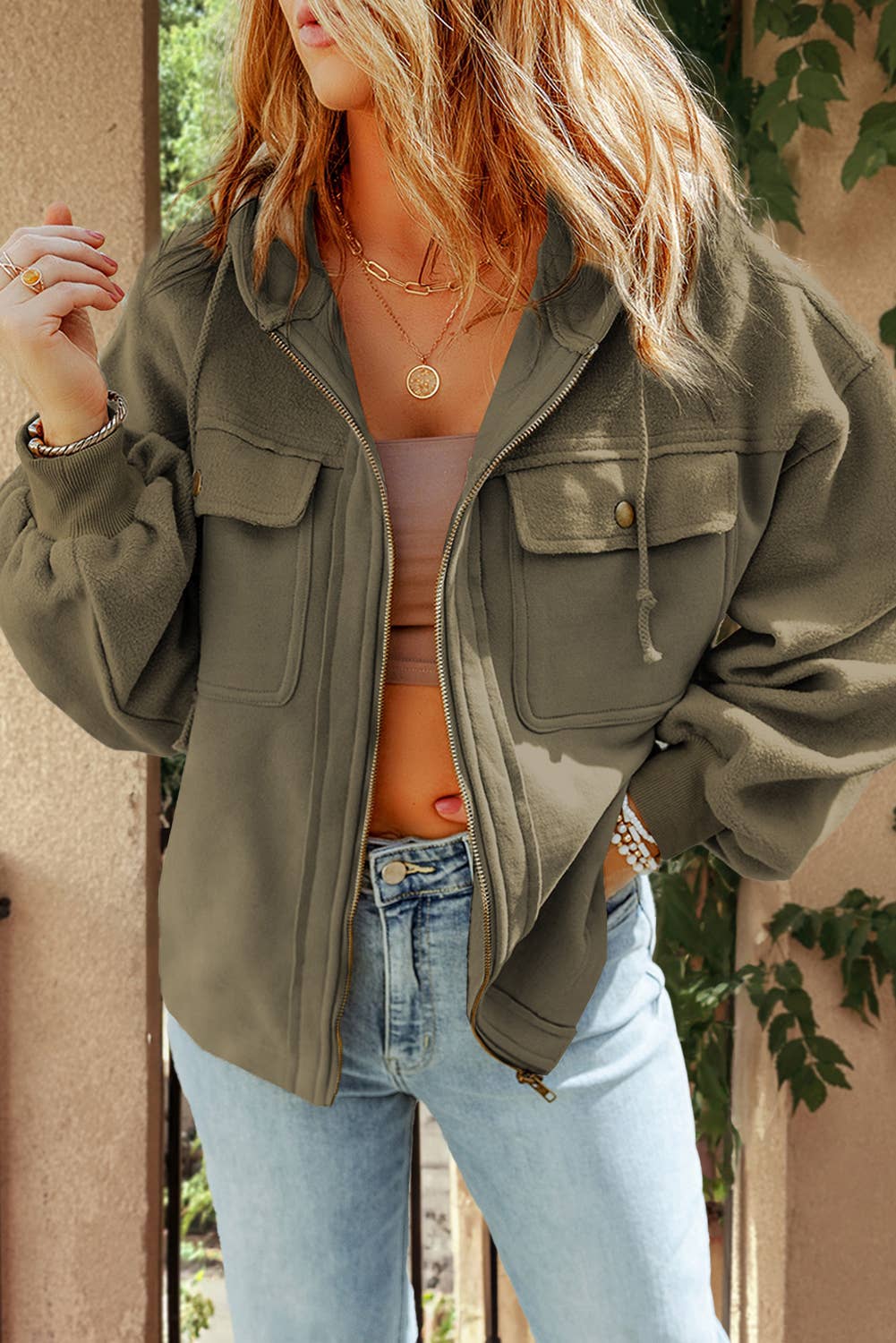 1 the Woman - Vente Veste – femme - Veste zippée à capuche avec cordon de serrage et poche - 6 couleurs10