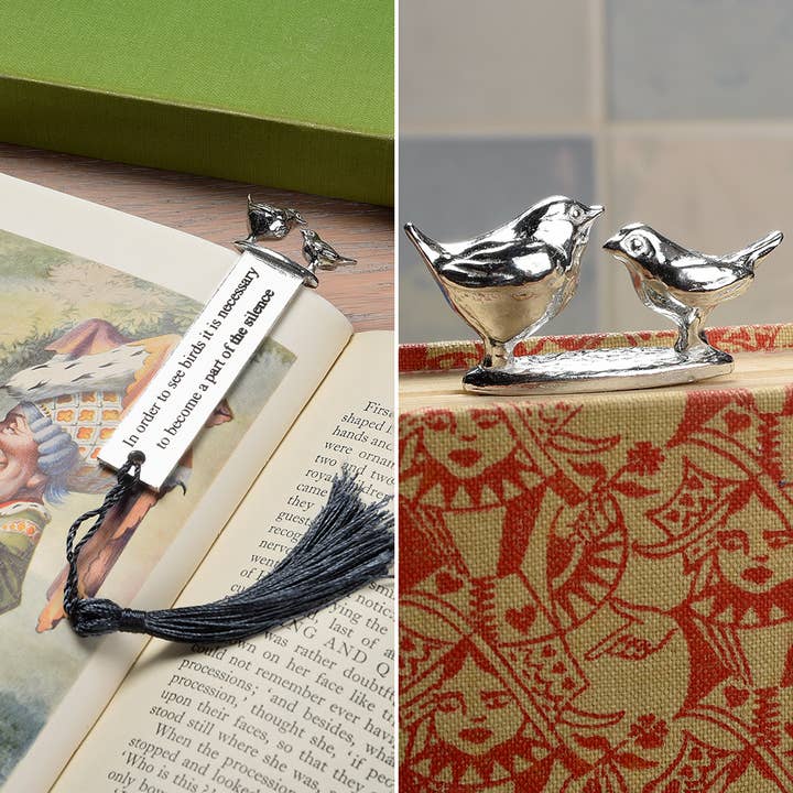 Glover & Smith - Wholesale Bookmark - Bird Watchers Pewter Bookmark- Engravable By The Retailer