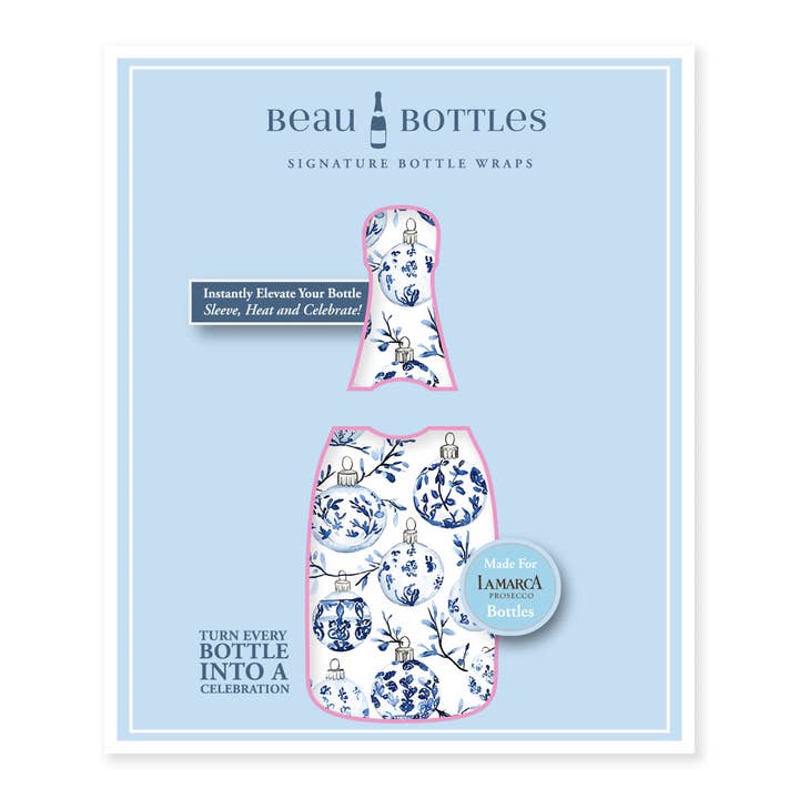 Beau Bottles - Wholesale Wine Gift Bag - Beau Bottles Limited Edition Blue Ornaments- Prosecco Collection4