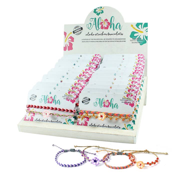 Aloha Stacker Bracelet Assortment for wholesale by Bamboo Trading Company