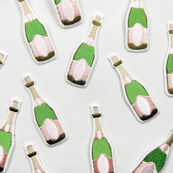 Field Trip Threads - Wholesale Patch - Champagne Bottle Iron-On Patch Bachelorette Party Happy Hour3