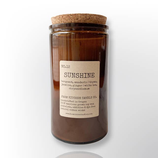 Sunshine Soy Candle | Amber Apothecary | 14.5 oz. for wholesale by Farm Kitchen Candle Co.