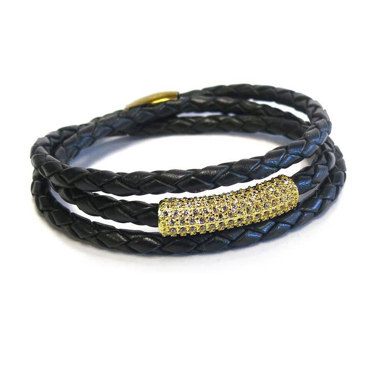 Bracelet Sobe Black Bar Triple Wrap- Click for Color Options for wholesale by Liza Schwartz Jewelry