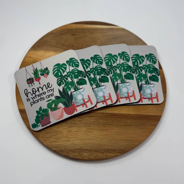 Home is Where My Plants Are Coaster for wholesale by Mud & Honey