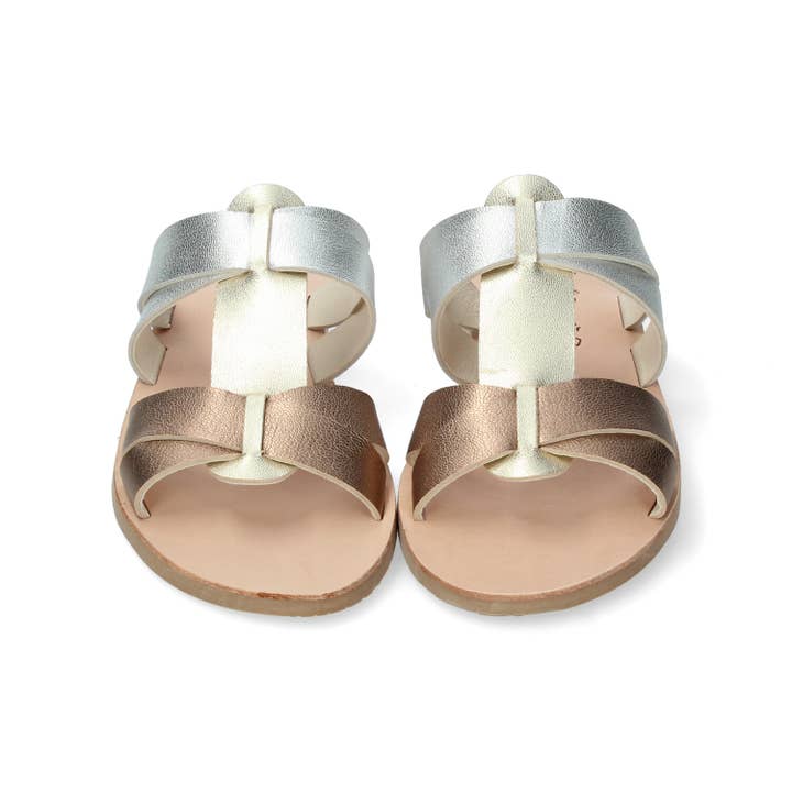 Driekleurige metalen sandaal voor dames voor wholesale door Ria Menorca