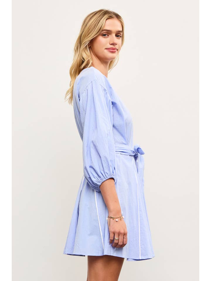 Mustard Seed - Wholesale Dress - Women's - WAIST BAND TIED OPEN PLEATS FLARE DRESS2
