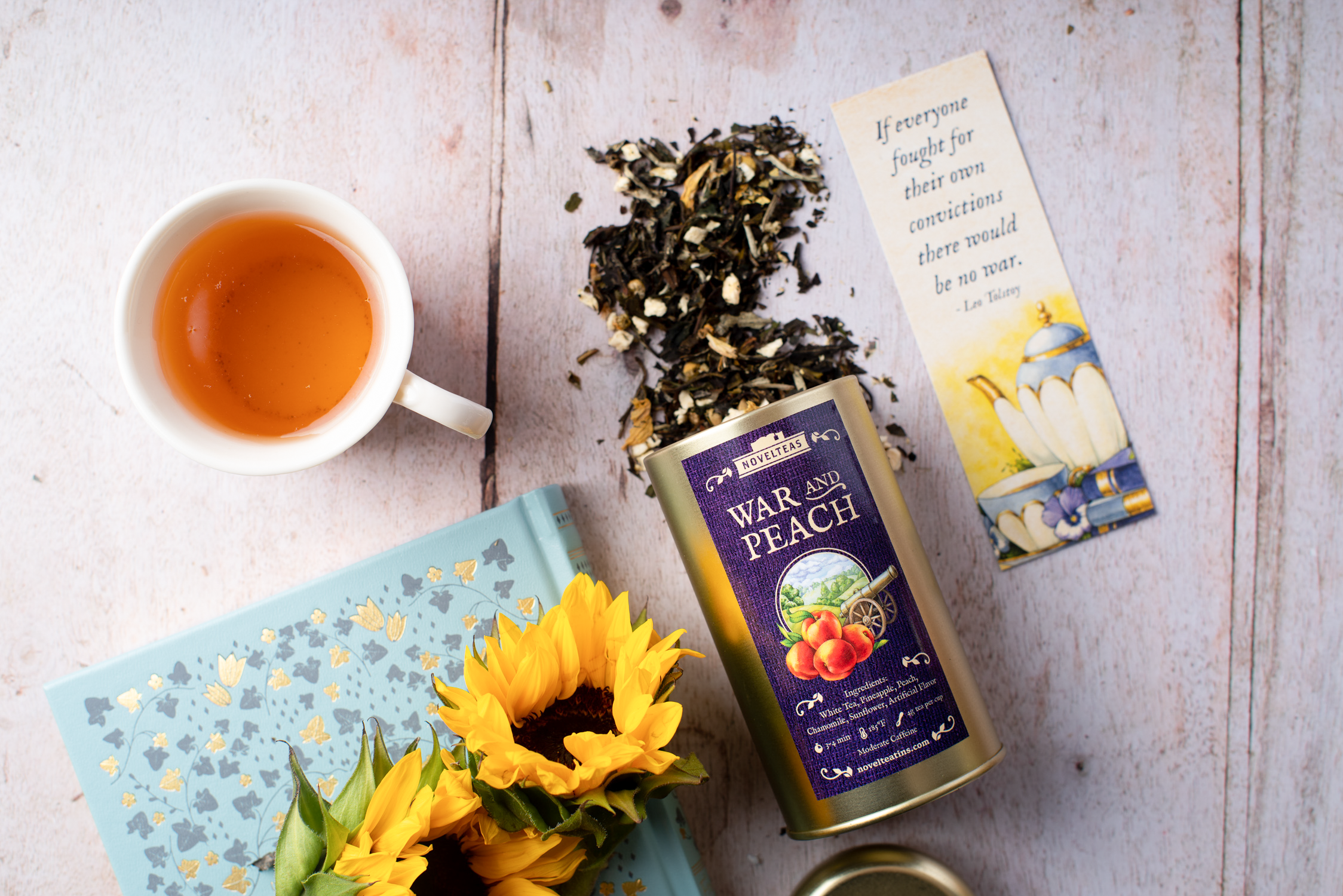 Novelteas LLC - Wholesale Loose Tea - War and Peach - Leo Tolstoy Loose Tea Tin for Book Lovers5