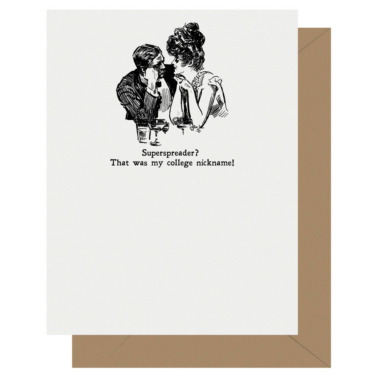 Letterpress Jess - Wholesale Everyday Greeting Card - Gibson Girl Superspreader Letterpress Greeting Card0