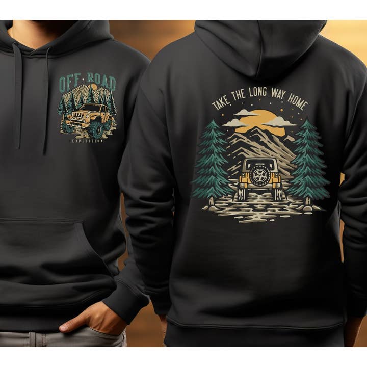 Ashton Grove Ltd Co - Wholesale Hoodie - Unisex - Off Road Expedition, Long Way Home Jeep Tee or Sweatshirt