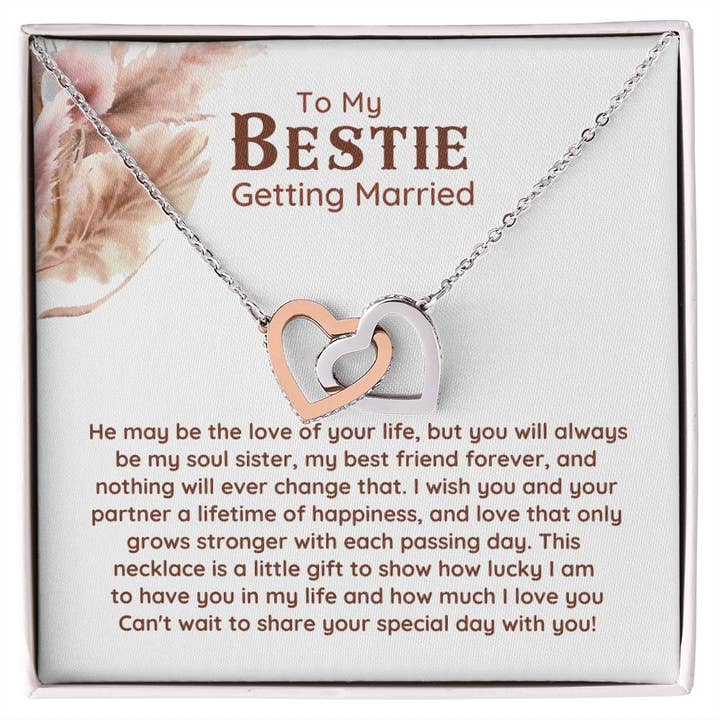 Bestie Getting Married Heart Necklace | Limited Edition for wholesale by Carpe Diem Gifts
