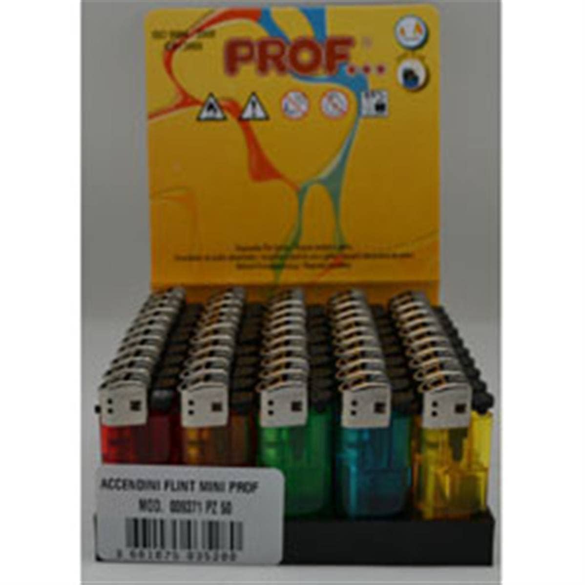 TSJJ - Vendita all'ingrosso Accendini - Espositore con 50 mini accendini usa e getta trasparenti0