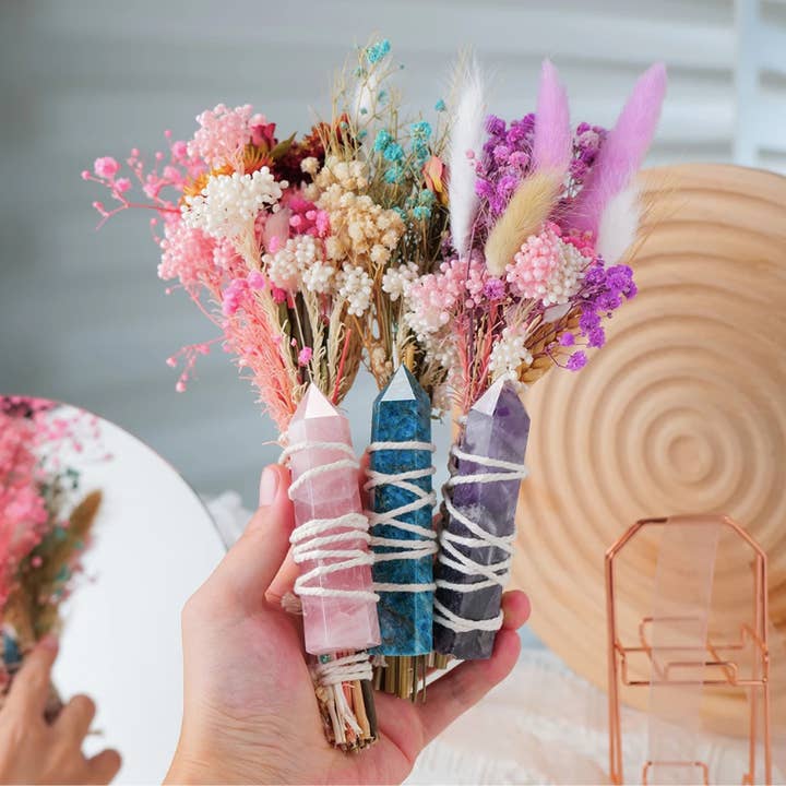 Crystolver - Vendita all'ingrosso Attrezzatura per meditazione - Bouquet a forma di bacchetta di cristallo