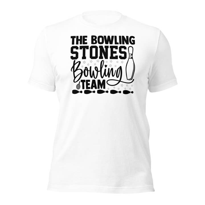 The Bowling Stones Unisex t-shirt for wholesale by Black and Gifted LLC
