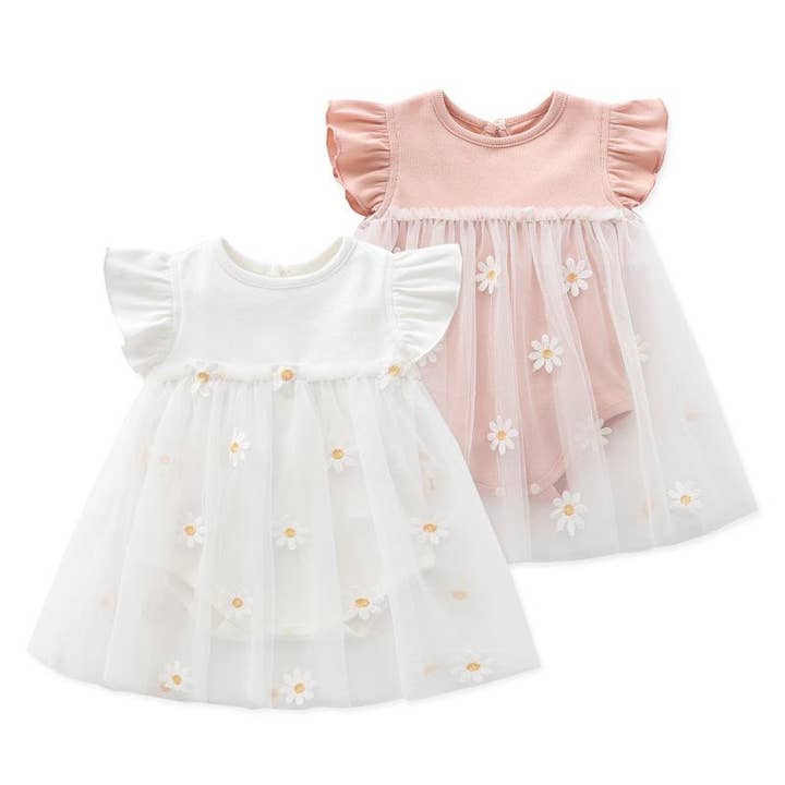 Little Chic Boutique - Wholesale Dress - Kids - Baby/Toddler Girl's Cute Daisy Floral Dress (2 colors)