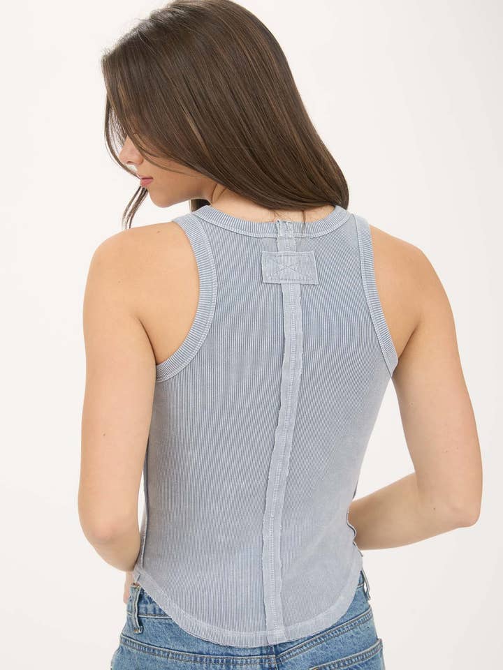 Blu Pepper - Wholesale Knit Top - Women's - WASHED RAW EDGE SLEEVELESS KNIT TANK TOP21