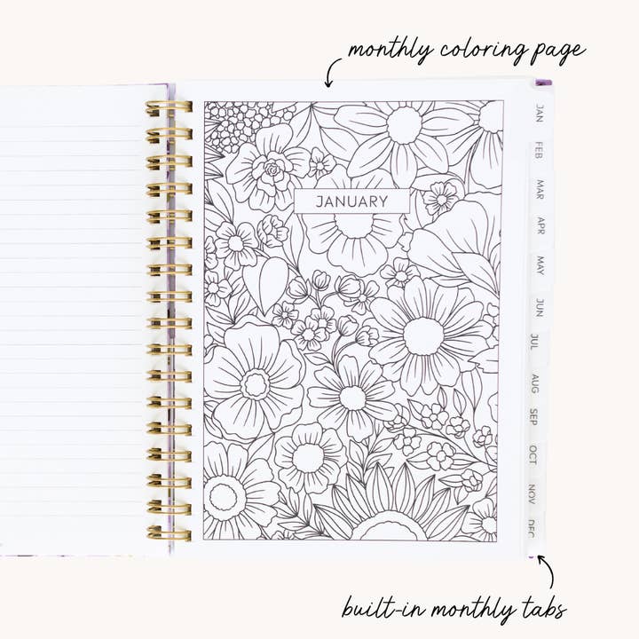 Elyse Breanne Design - Wholesale Planner - Pressed Floral 2025 Yearly Planner