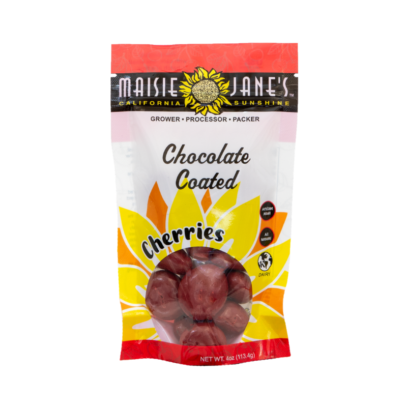 Maisie Jane’s - Wholesale Chocolate Covered Sweets - Chocolate Coated Cherries 4 oz. - Reclosable Pouch3