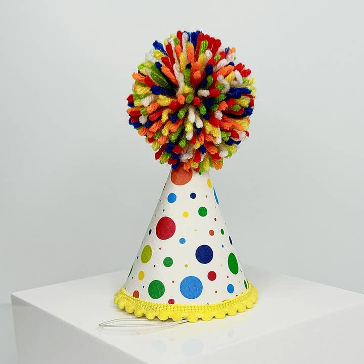 Pup Party Hats - Wholesale Party Hat/Crown - White Dots Party Hat2