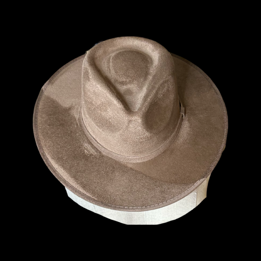 Nati Natash - Wholesale Fedora - Women's - Tear Drop Vegan Suede Rancher Flat Brim36