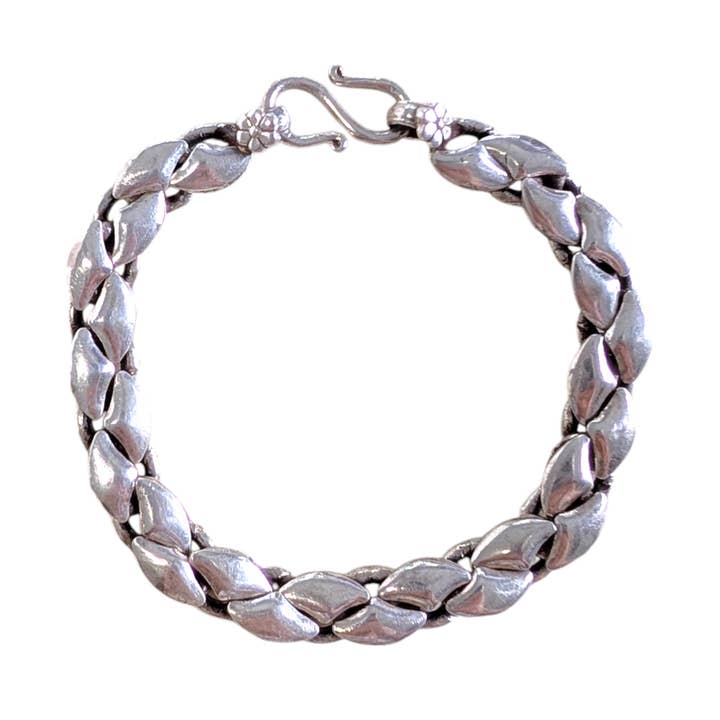SALE Interlocking Links Sterling Silver Unisex Bracelet for wholesale by Saraswati Imports