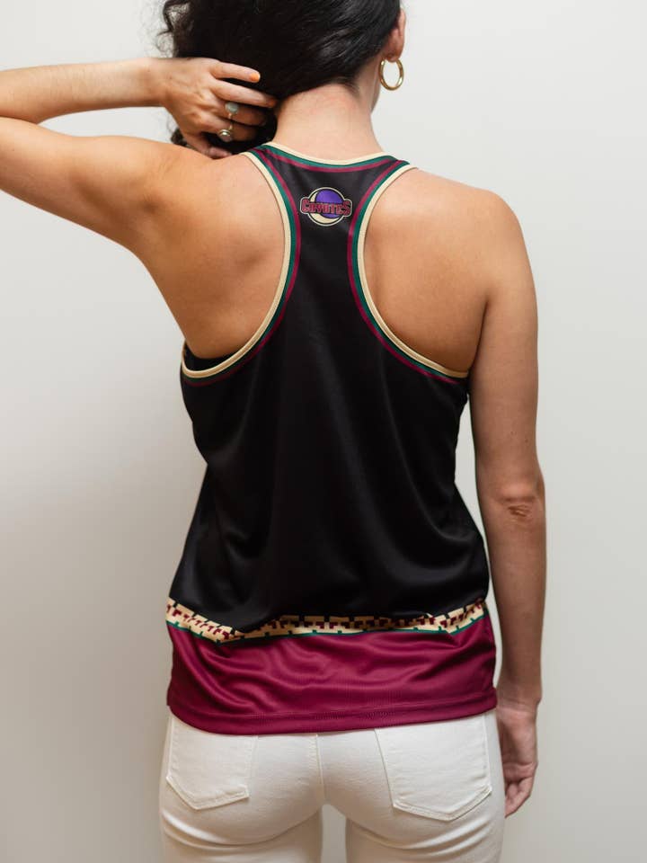 Black Arizona Coyotes Retro Alternate Women's Racerback Hockey Tank for wholesale on Faire