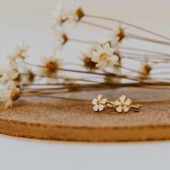 Mauve Jewelry Co. - Wholesale Huggie Earrings - Flower Mini Hoops
