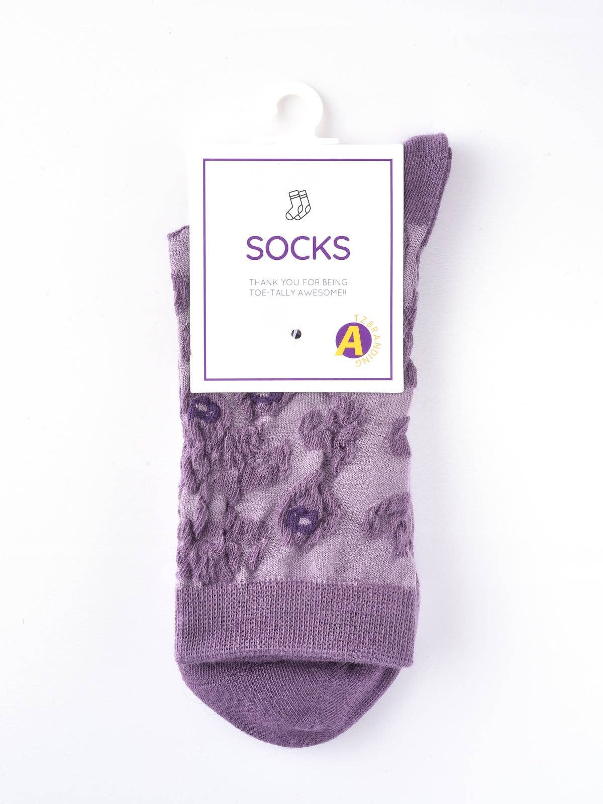 Funkyrel® Atzbranding Limited – Großhandel Socken – Damen – Rufia - Lila geprägte Damensocken9