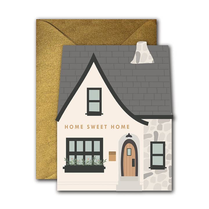 Ginger P. Designs - Wholesale House-warming card - Home Sweet Home die-cut folded Greeting Card0