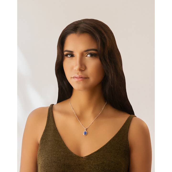 WHIMS JEWELS - Wholesale Pendant/Charm Necklace - Kla 925 Silver Sterling Blue Chalcedony Pendant Necklace1