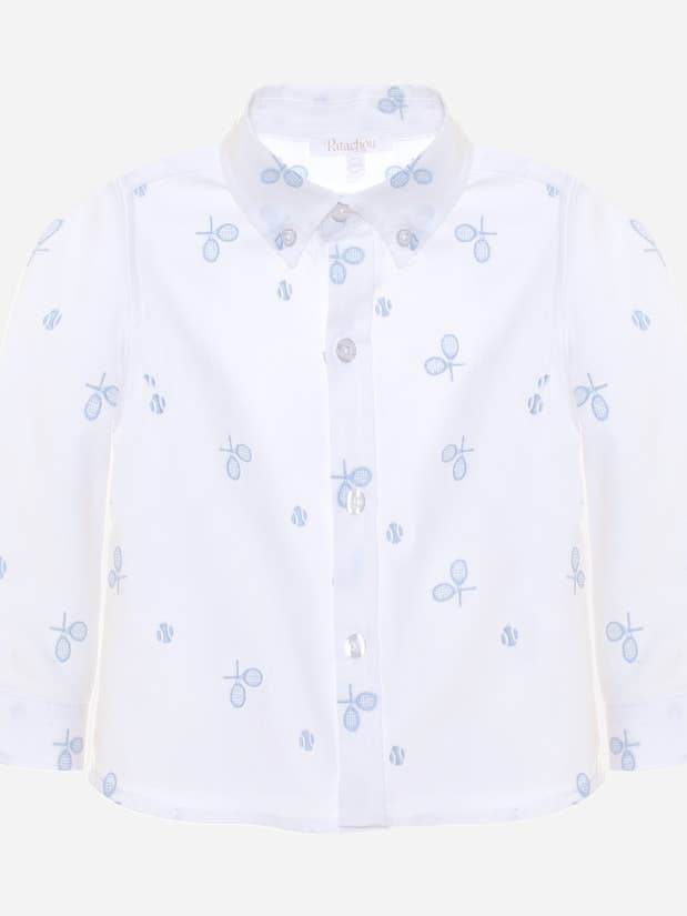 Vit skjorta med Oxford-tryck för wholesale av Patachou