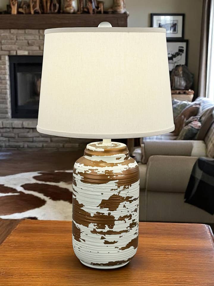 Heavy Aged Nude/Gold Small Ribbed Ginger Jar Table Lamp for wholesale by Coast Lamp Mfg