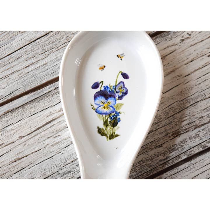 FeathersNFerneStudio – Großhandel Löffelablagen – Florale Keramik-Löffelablage