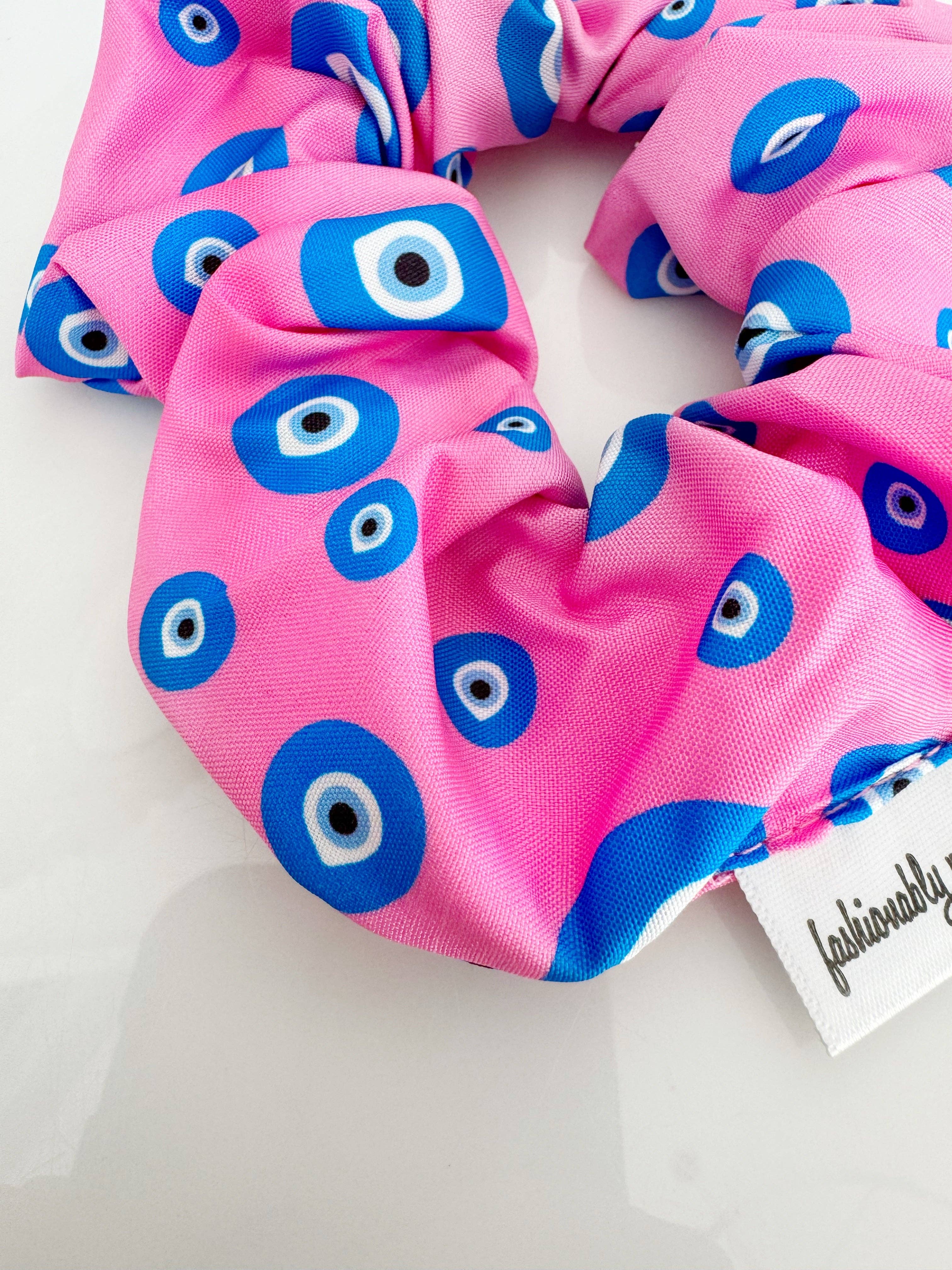 FRESHALAMODE / fashionably protected - Wholesale Scrunchie - Dames - Roze Boze Oog Oversized Haarelastiek Scrunchie Cadeau6