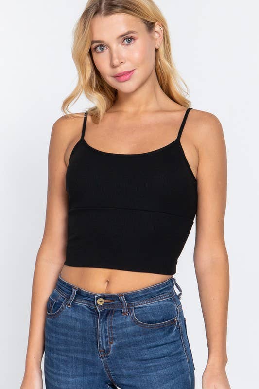 Vanilla Monkey - Vente Caraco – femme - Camisole courte en tricot côtelé3