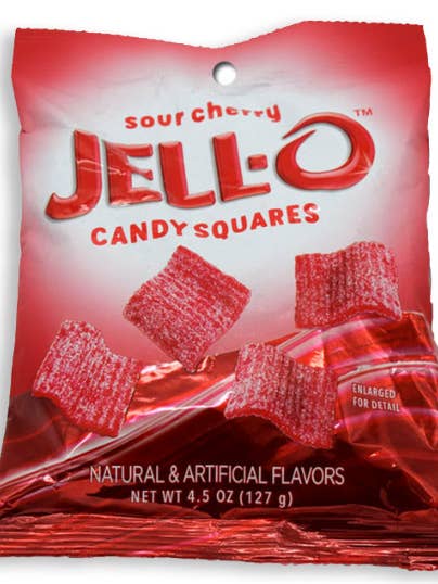 Jell-O Candy Squares - Sour Cherry 4.5 oz X 12 for wholesale by iSweet.ca