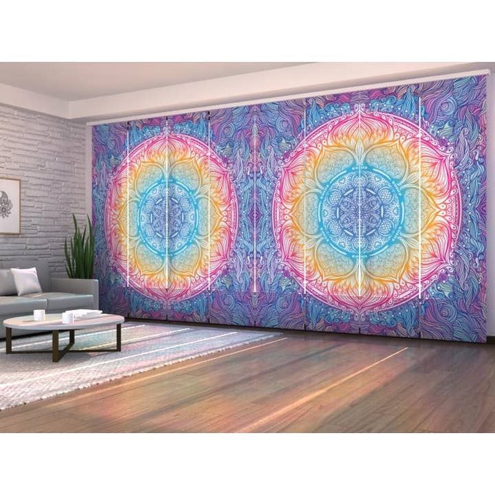 Lot de 8 rideaux indiens à panneaux Mandala pour la vente par IlyDecor