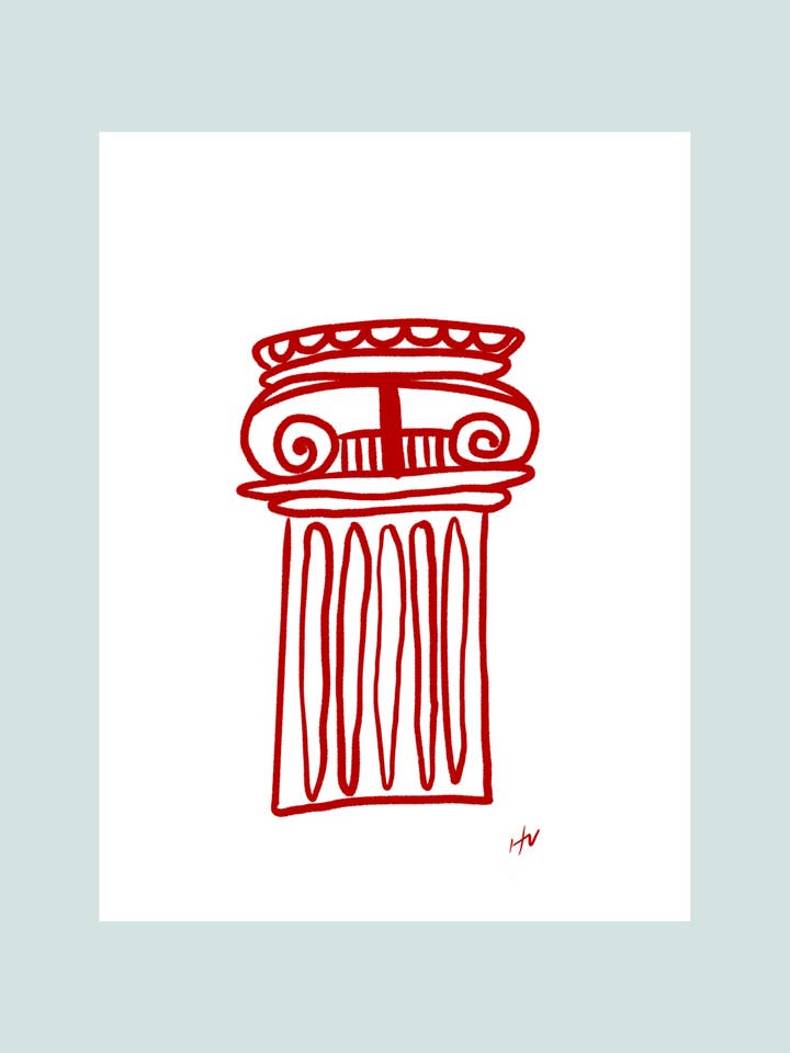 Greek Column I Print for wholesale by Hannah Via Art