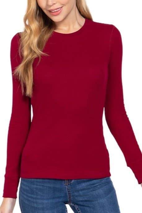 Vanilla Monkey - Wholesale Knit Top - Women's - Long Sleeve Crew Neck Thermal Knit Top16