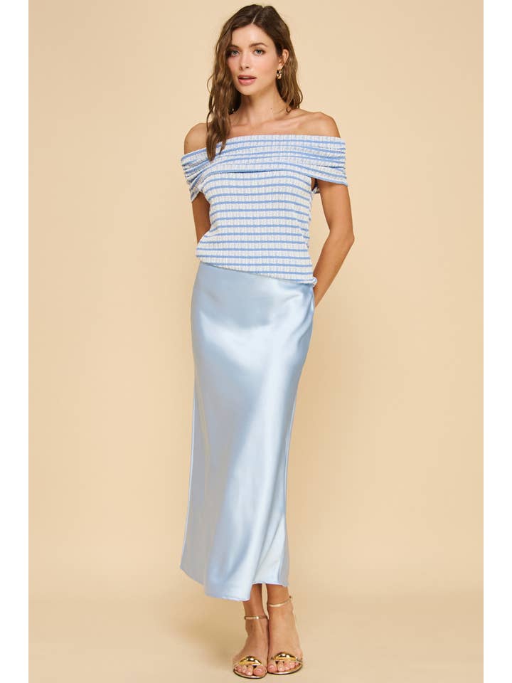 If She Loves - Wholesale Skirt - Women's - ISK1381 Aniston Slip Skirt Champagne