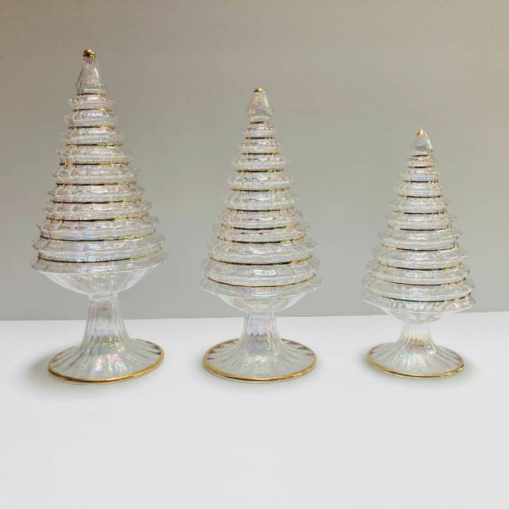 Dandarah - Wholesale Kerstdecoratie - Geblazen glazen tafelblad kerstboom - witte spar