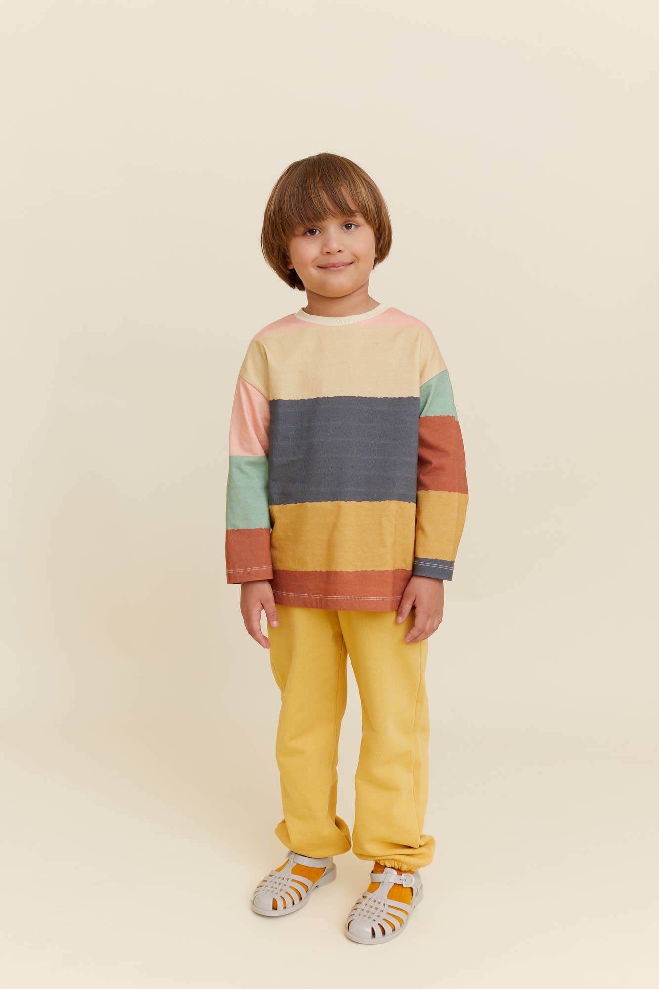 Green ORGANIC COTTON WIDE-SLEEVE STRIPES T-SHIRT for wholesale on Faire1