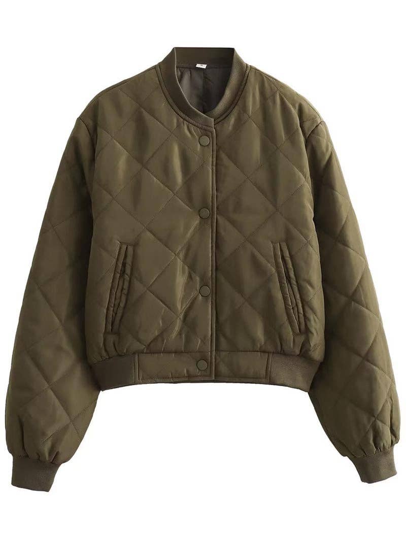 safistyle - Wholesale Bomber Jacket - Women's - Quilted Cropped Bomber Jacket11