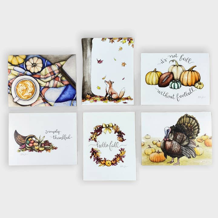 Fall 2 A2 Notecard Set of 6 for wholesale by Elena Johnson Art