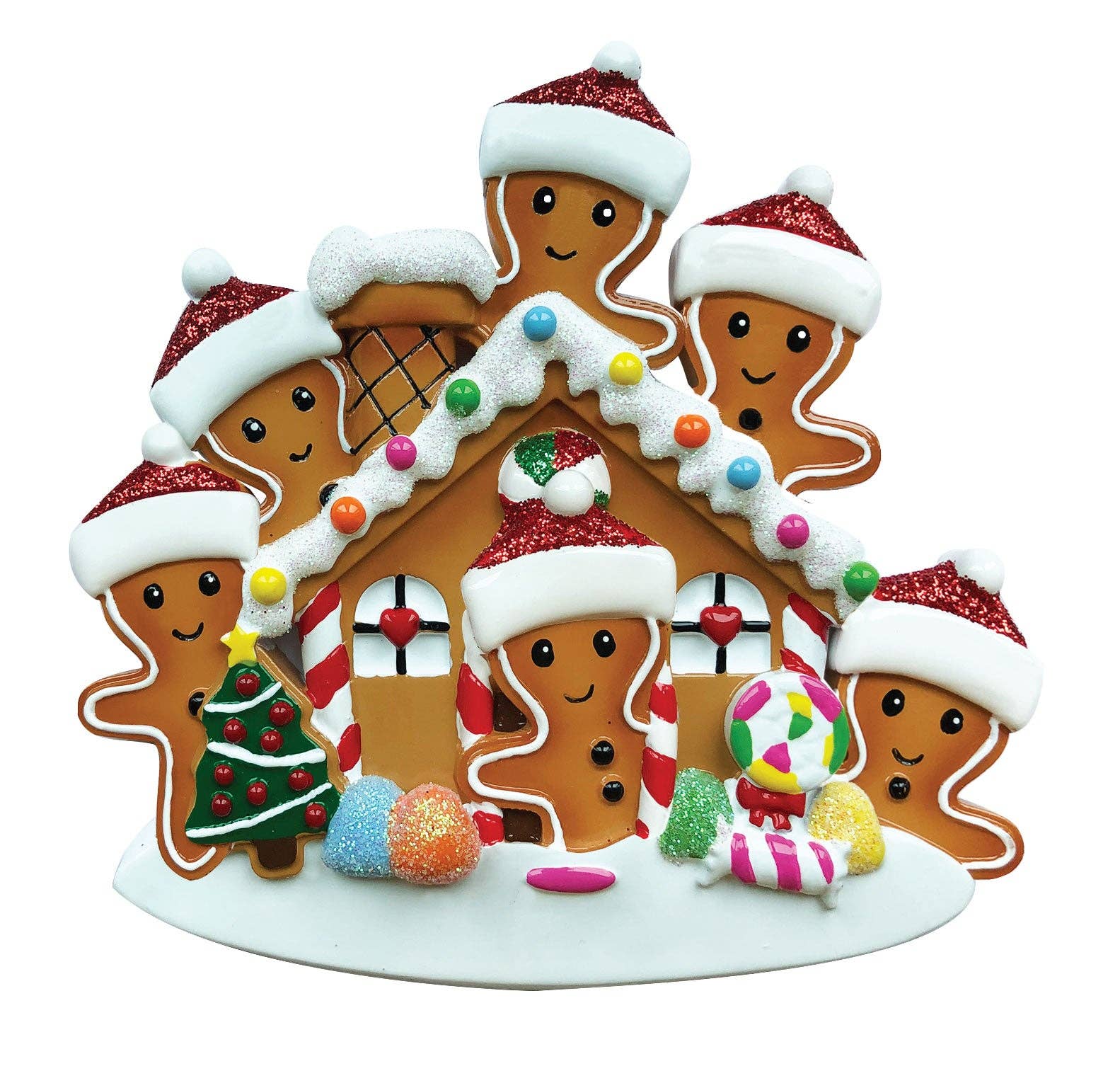 PolarX Ornaments - Vente Objets de décoration - Ornement personnalisé Gingerbread House Family4
